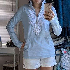 Lilly Pulitzer pop over sweatshirt in powder blue
